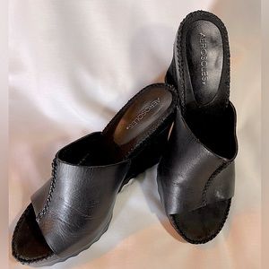 Areosoles Suede Wedge Slip On Shoes